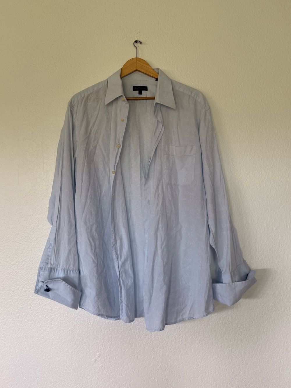 BenβSherman Light Blue Dress Shirt with Chest Pocket